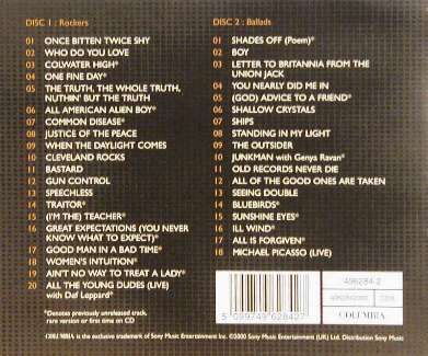 Ian Hunter 'Once Bitten Twice Shy' UK CD back sleeve