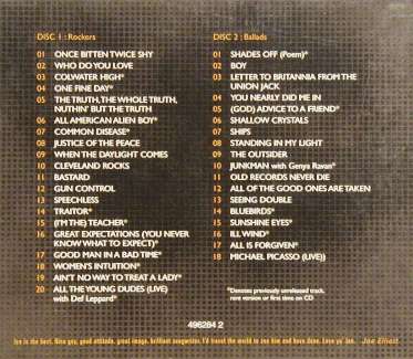 Ian Hunter 'Once Bitten Twice Shy' UK CD slipcase back sleeve