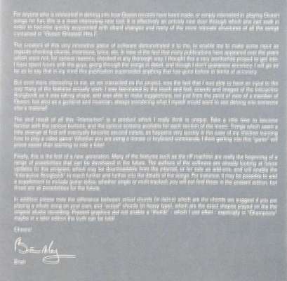 Queen 'Greatest Hits Interactive Songbook' UK CD-Rom inner booklet back sleeve