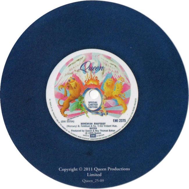 '40 Years Of Queen' blue vinyl replica back