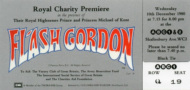 Queen '40 Years Of Queen' 'Flash Gordon' film premiere invitation