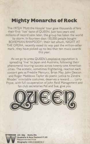 Queen 'An Official Biography' back sleeve