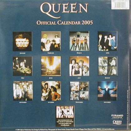 Official 2005 calendar back