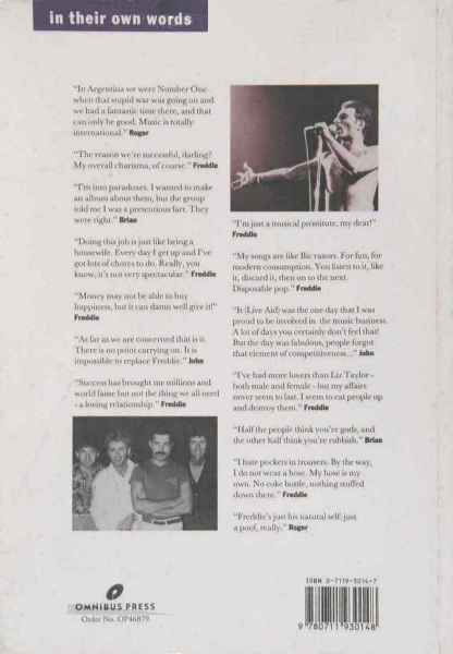 Queen 'In Their Own Words' back sleeve