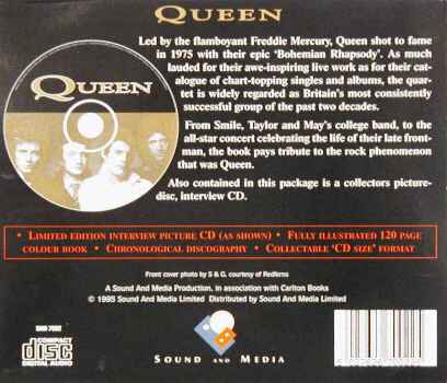 Queen 'Interview Disc & Book' back sleeve