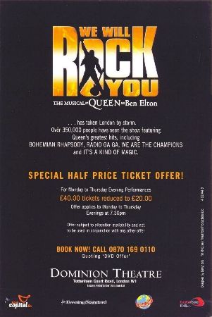 'We Will Rock You' flyer back