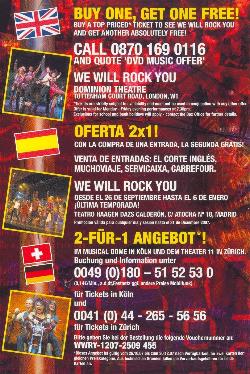 'We Will Rock You' flyer back
