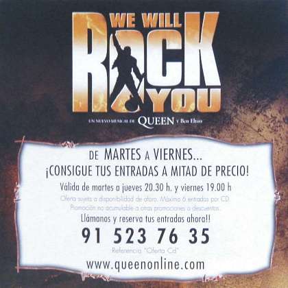 'We Will Rock You' flyer back