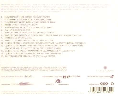 Various Artists '46664 Part 3 - Amandla' UK CD back sleeve