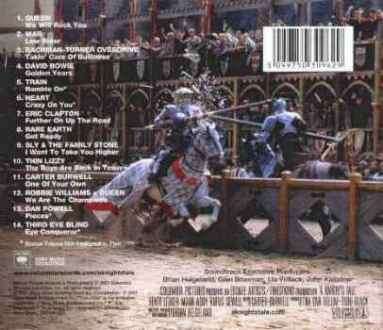 'A Knight's Tale' UK CD back sleeve