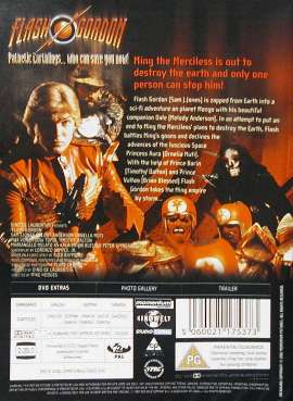 'Flash Gordon' UK DVD back sleeve