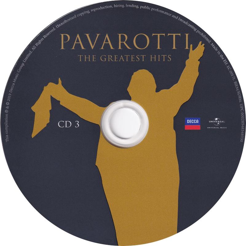 Pavarotti 'The Greatest Hits' UK CD disc