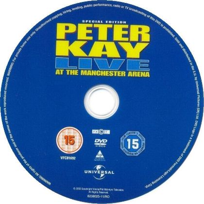 Peter Kay 'Peter Kay Live' UK DVD disc