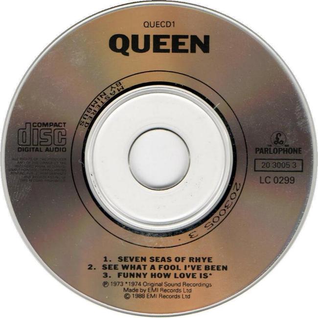 Queen 'Seven Seas Of Rhye' UK CD disc