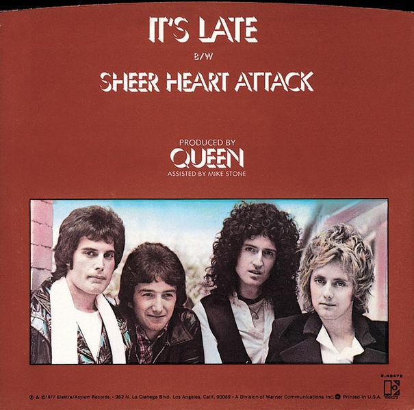 Queen 'It's Late' US 7" back sleeve