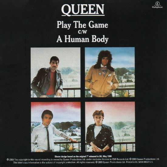 Queen 'Play The Game' UK Singles Collection CD back sleeve