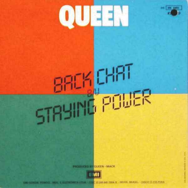 Queen 'Back Chat' Brazilian 7" back sleeve