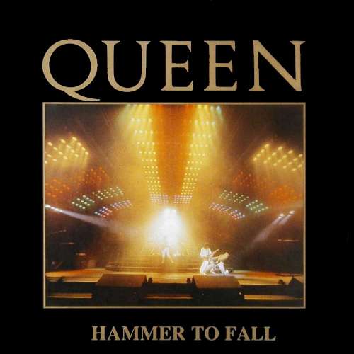 Queen 'Hammer To Fall' UK 7" live front sleeve