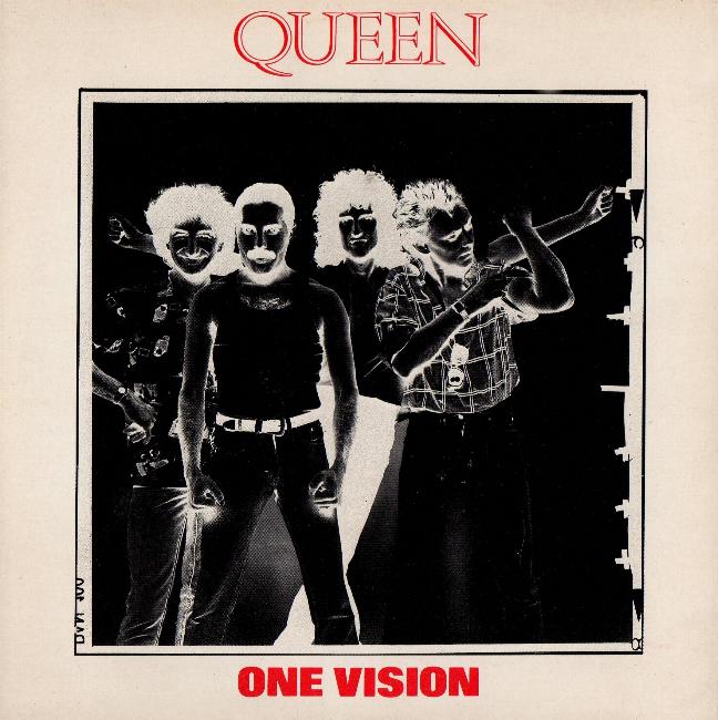 Queen 'One Vision' UK 7" front sleeve