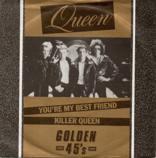 Queen 'You're My Best Friend' UK 7" Golden Oldie reissue front sleeve