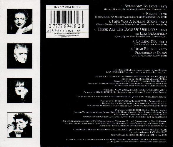Queen 'The Five Live EP' UK CD2 back sleeve