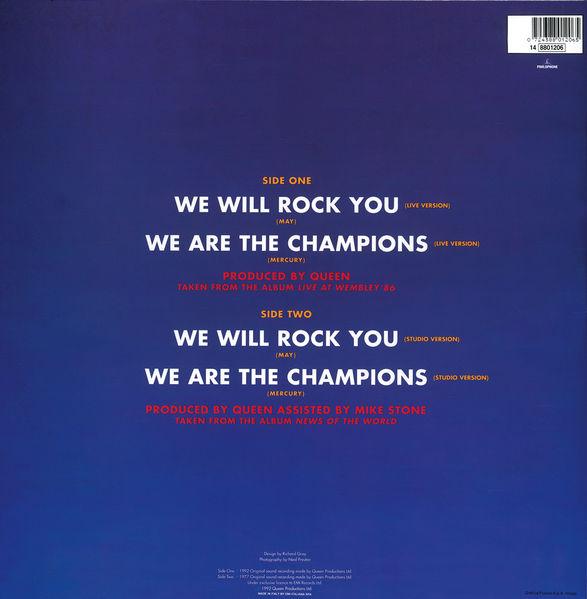 Queen 'We Will Rock You' Italian 12" back sleeve