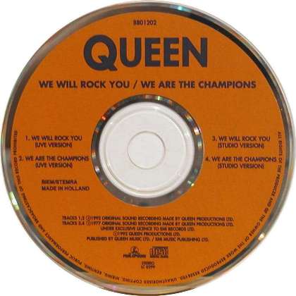 Queen 'We Will Rock You' Netherlands CD disc