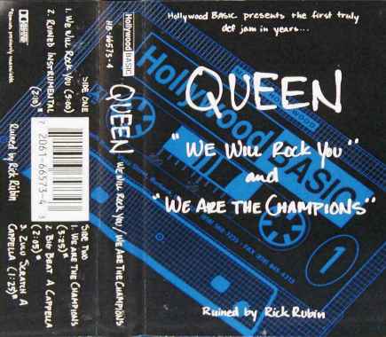 Queen 'We Will Rock You' US cassette front sleeve