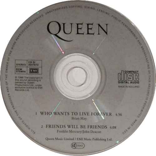 Queen 'Who Wants To Live Forever' Dutch CD disc