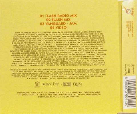 Queen 'Flash' UK CD back sleeve