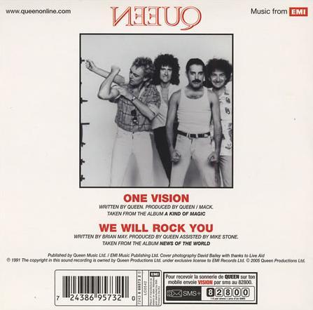 Queen 'One Vision' French CD back sleeve