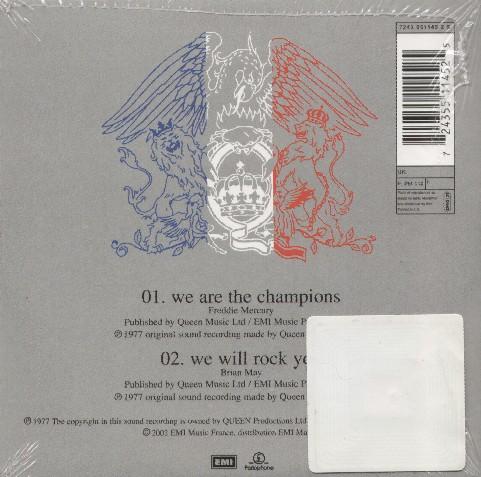 Queen 'We Are The Champions' French CD back sleeve