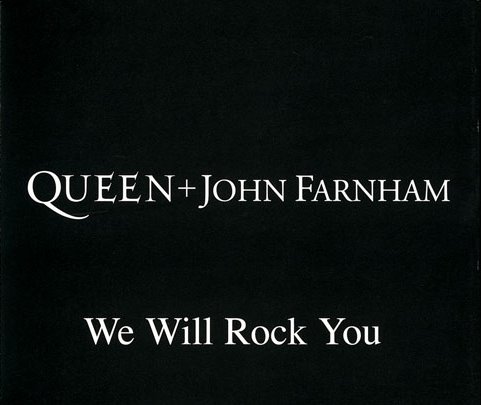Queen 'We Will Rock You (with John Farnham)' Australian promo CD front sleeve