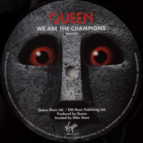 Queen 'We Are The Champions' UK 12" label