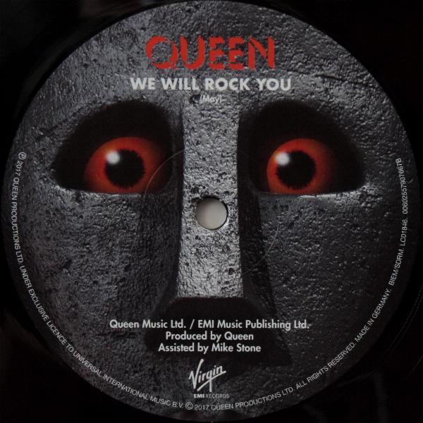 Queen 'We Are The Champions' UK 12" label