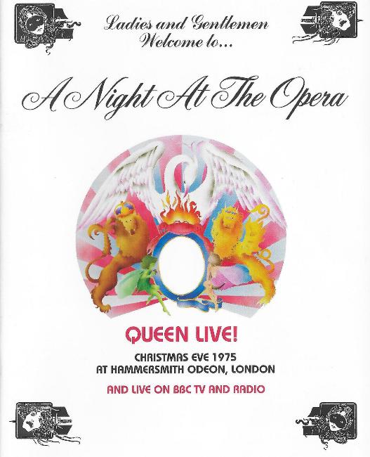 Queen 'A Night At The Odeon' UK Blu-ray booklet front sleeve