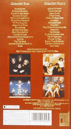 Queen 'Box Of Flix' UK VHS back sleeve