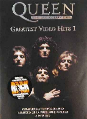 Queen 'Greatest Video Hits I' UK DVD front sleeve with sticker