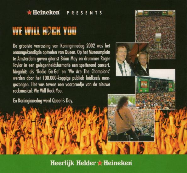 Queen 'Heineken Queen's Day' Dutch CD-Rom inner sleeve