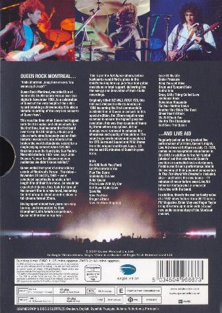 Queen 'Queen Rock Montreal & Live Aid' UK double DVD slipcase back sleeve