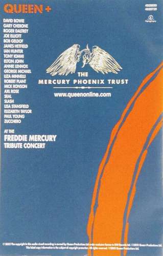Queen 'The Freddie Mercury Tribute Concert' UK 2002 reissue DVD booklet back sleeve