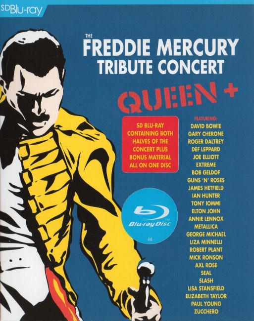 Queen 'The Freddie Mercury Tribute Concert' UK 2013 reissue Blu-ray stickered front sleeve