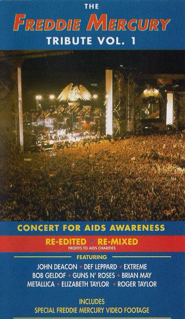 Queen 'The Freddie Mercury Tribute Concert' Brazilian VHS volume 1 front sleeve