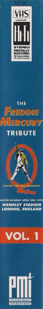 Queen 'The Freddie Mercury Tribute Concert' Brazilian VHS volume 1 spine