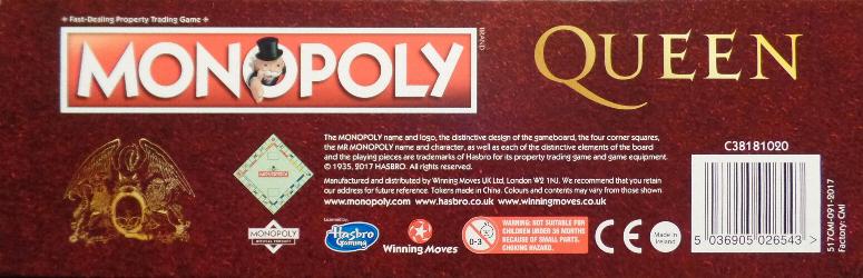 Queen Monopoly outer box side