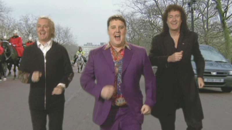 Peter Kay, Brian May and Roger Taylor