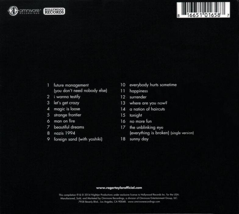 Roger Taylor 'Best' US CD back sleeve