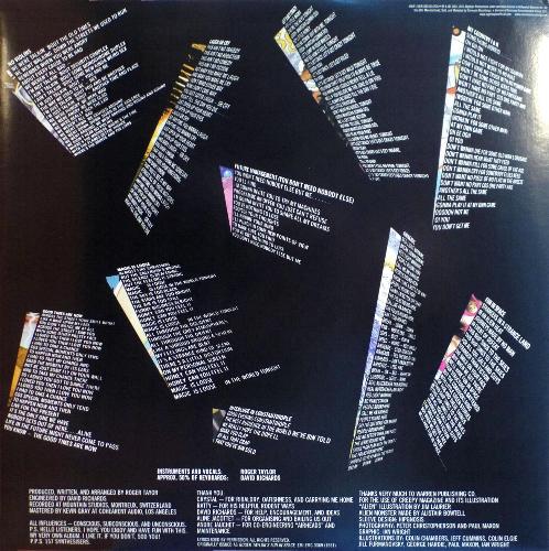 US 2015 clear vinyl LP inner sleeve