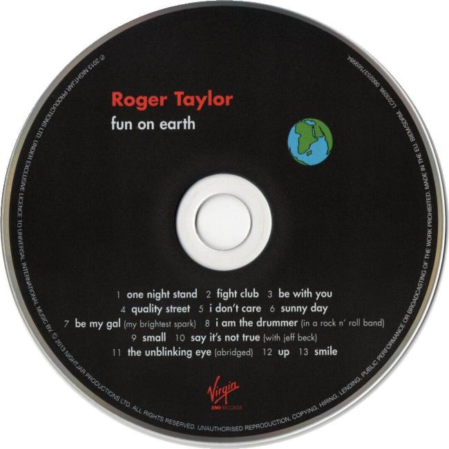 Roger Taylor 'Fun On Earth' UK CD disc