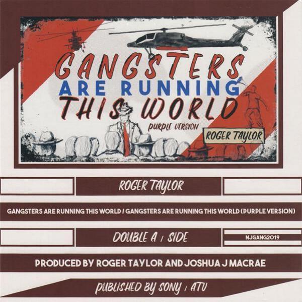 Roger Taylor 'Drum Head Box Set' 'Gangsters Are Running This World' 7" back sleeve